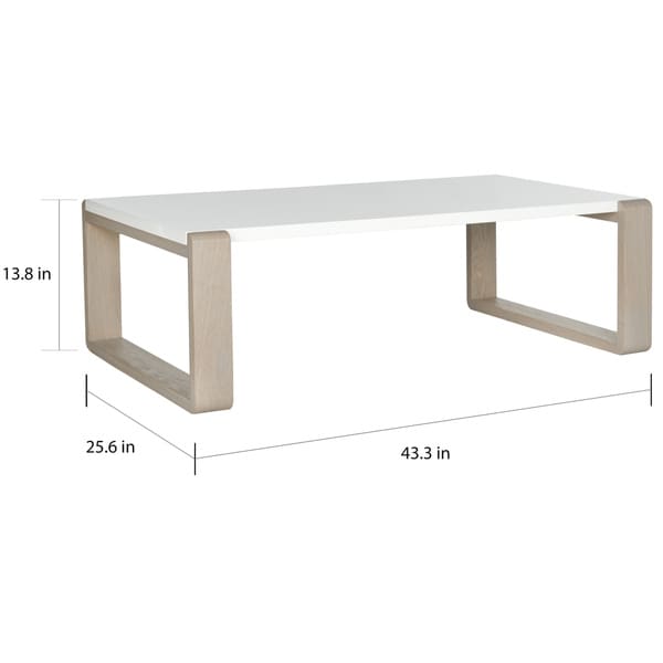 SAFAVIEH Mid-Century Modern Bartholomew White/ Grey Lacquer Coffee Table - 43.3