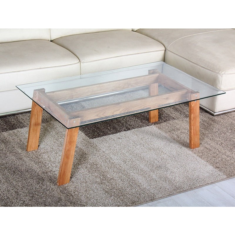 MARVEL Glass and Wood Coffee Table