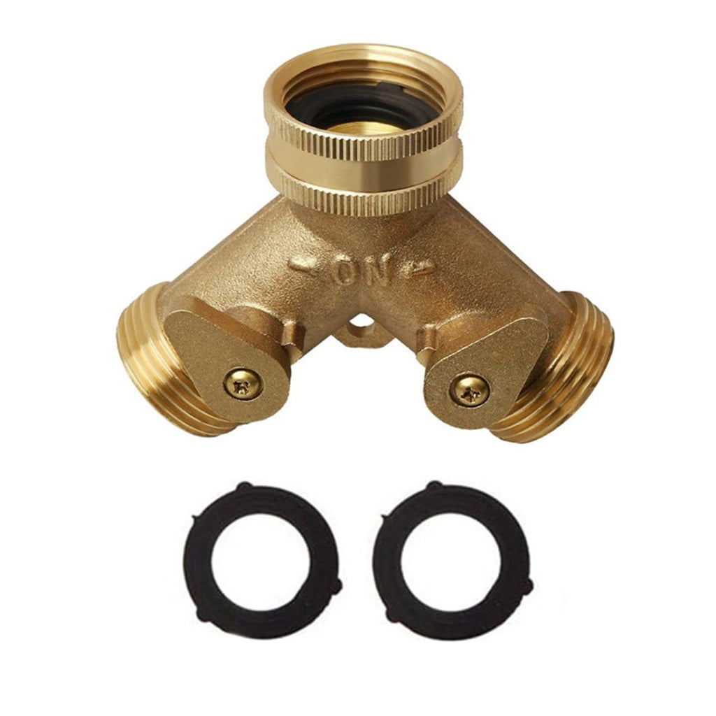 Heavy-Duty Brass Garden Hose Connector Faucet Splitter