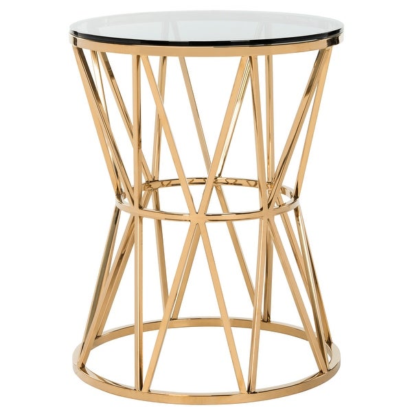 SAFAVIEH Couture Delsy Glass Top End Table