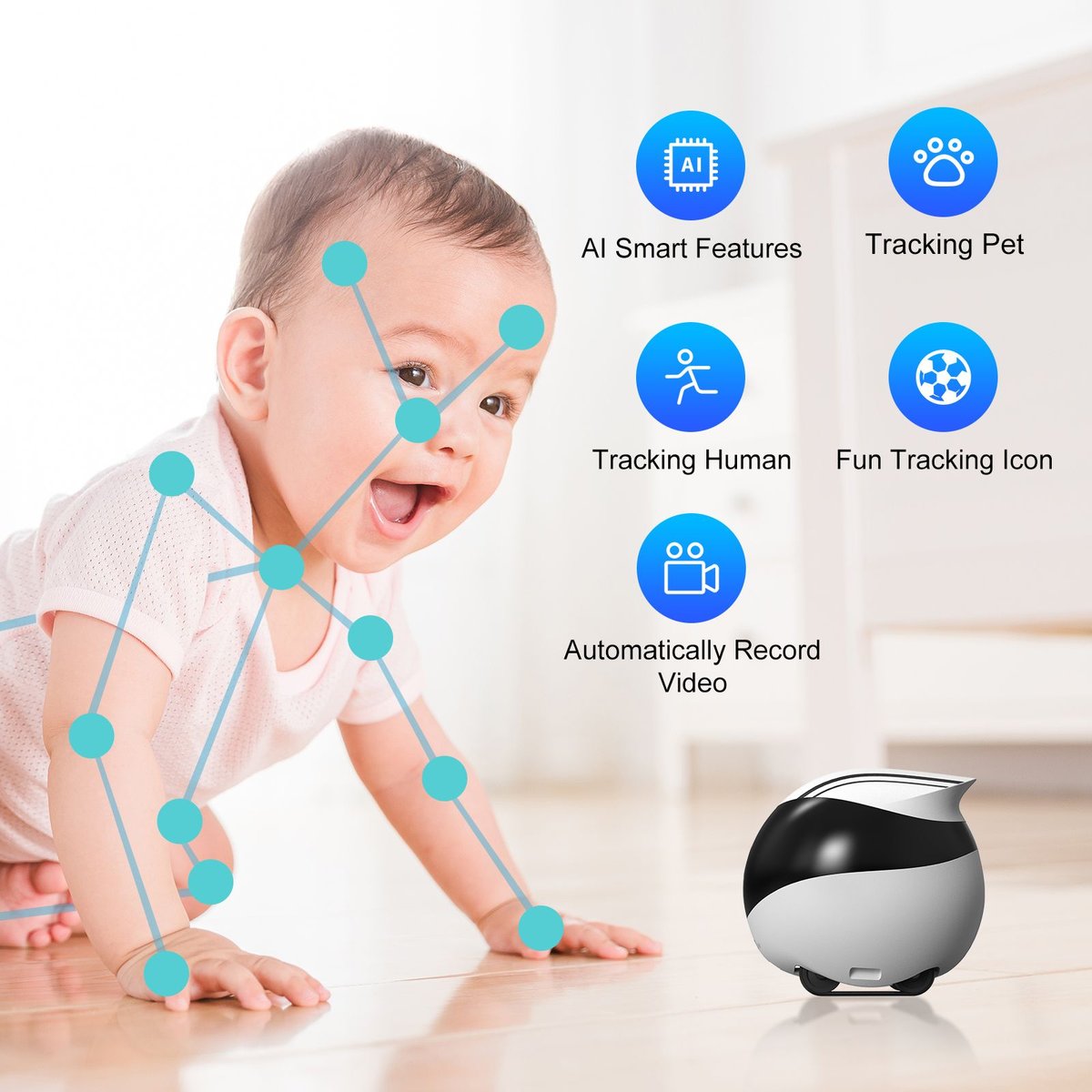 ENABOT EBO AIR AIl Family Robot Care Dog and Cat Camera