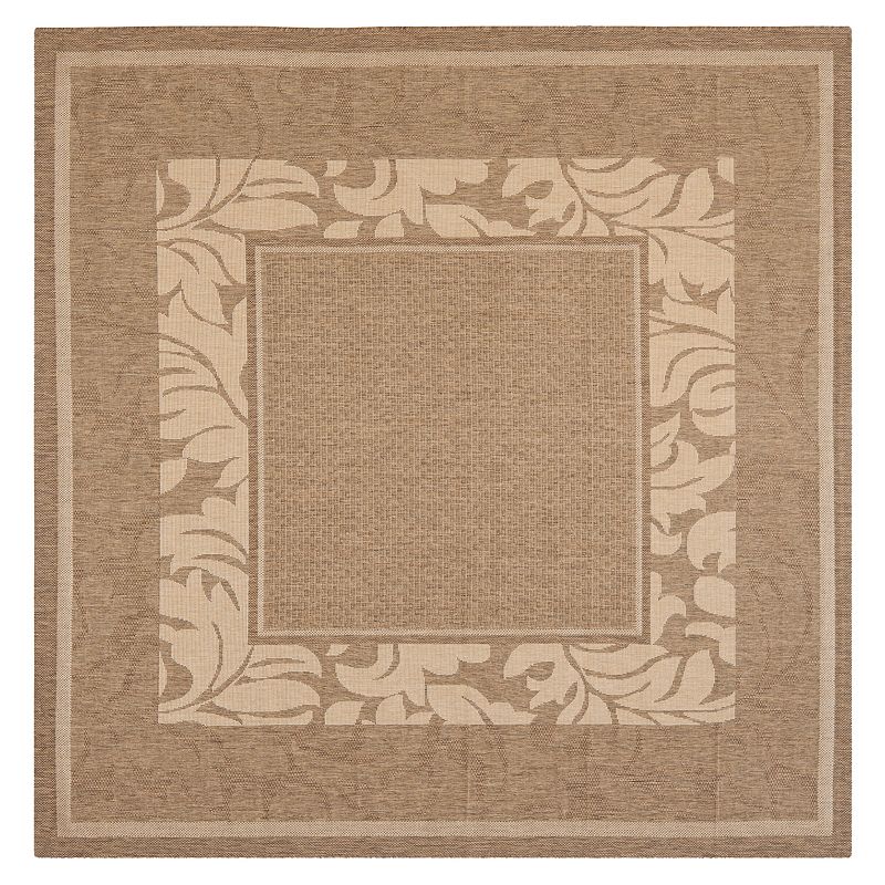 Safavieh Courtyard Leaves Framed Indoor Outdoor Rug