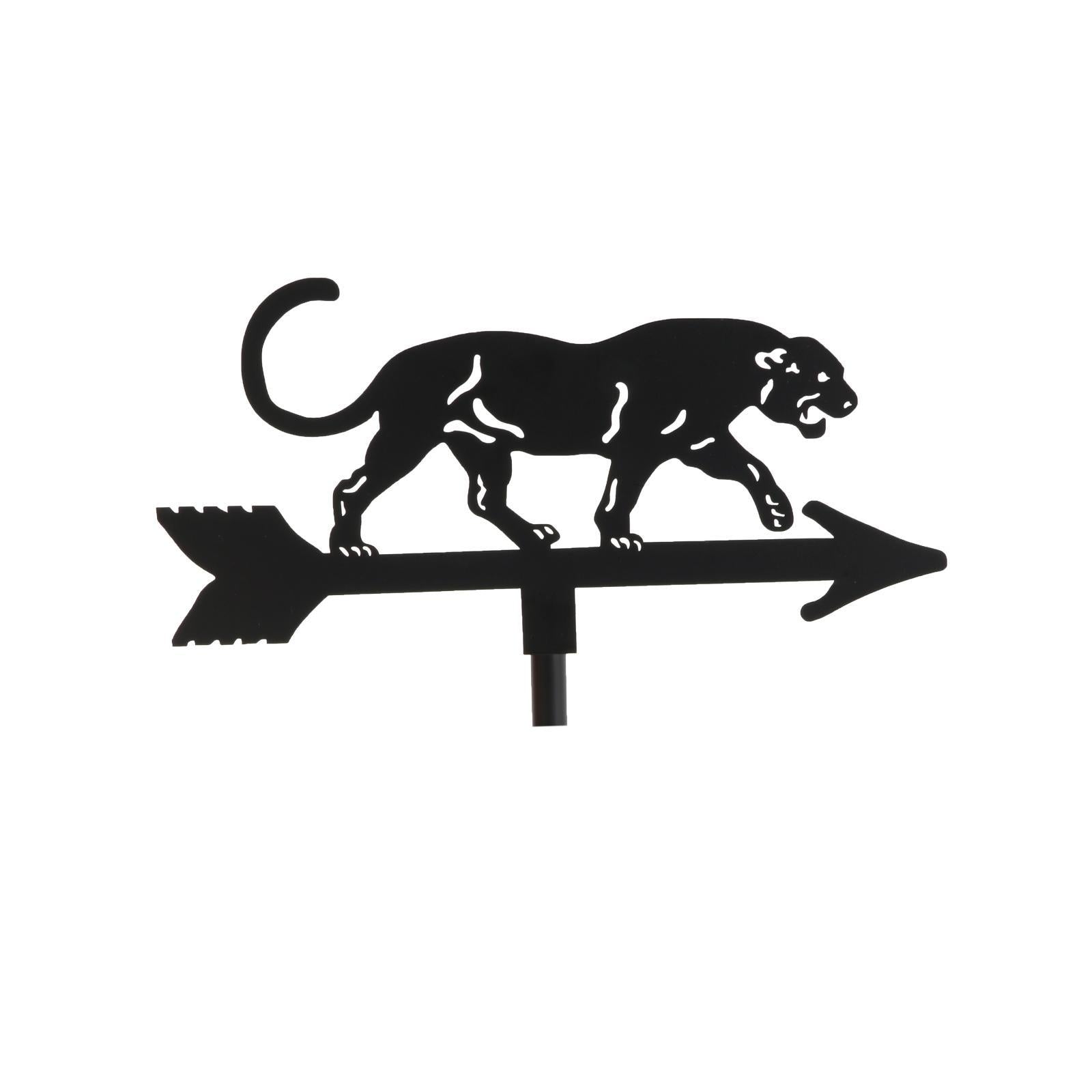 Leopard Weathervane Roofs Weather Vane Lovely Figurine Metal Bracket for Conservatories， Garden Sheds， Fence Posts Decoration Decor Iron Art