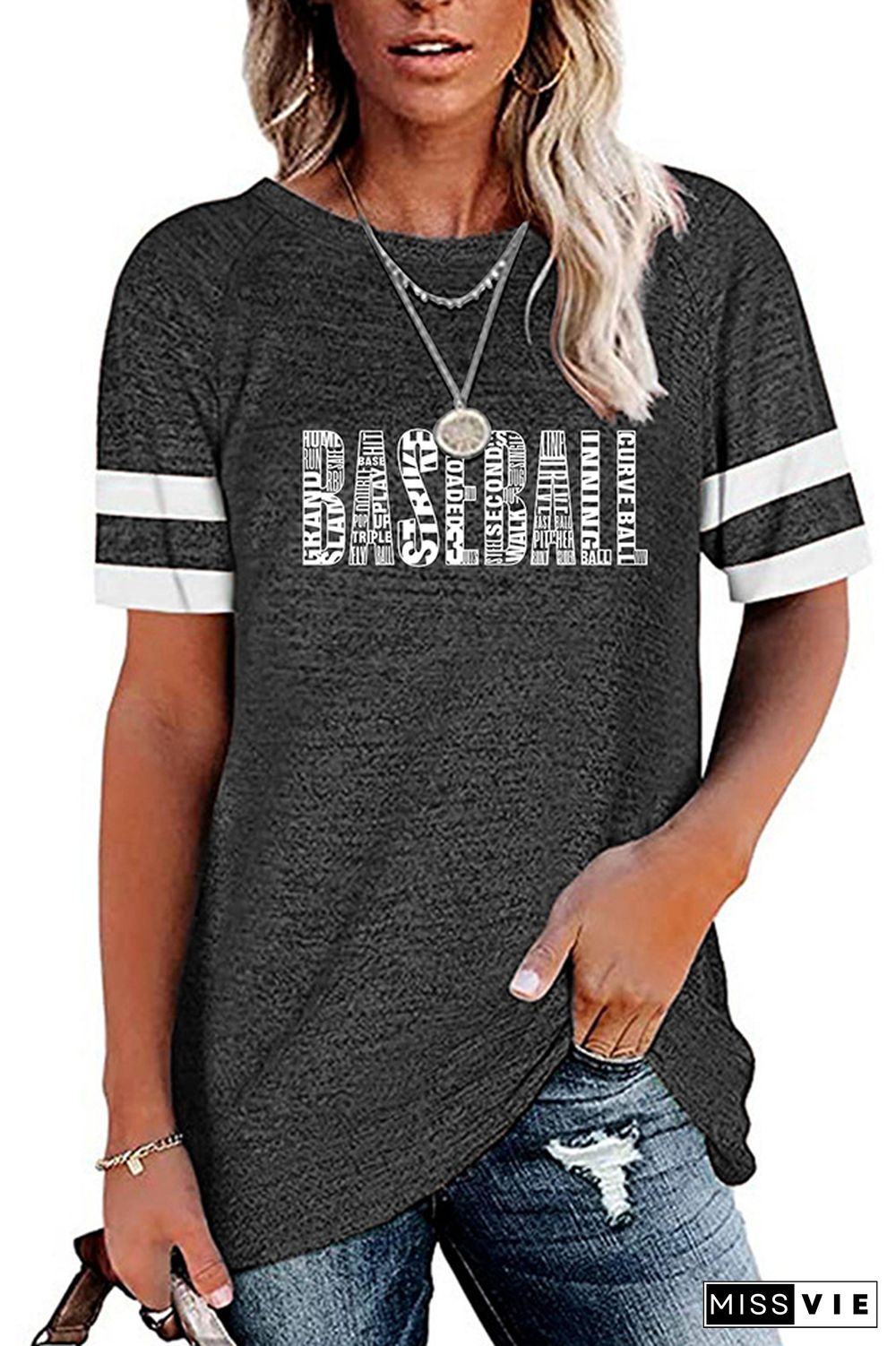 Baseball Word Art Graphicay Tee Wholesale