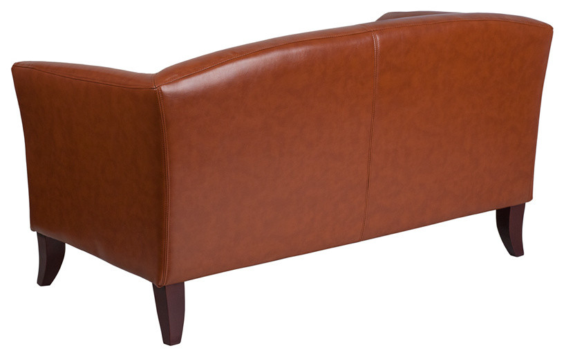 Cognac Leather Loveseat   Contemporary   Loveseats   by Kolibri Decor  Houzz