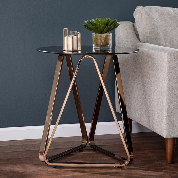 SEI Furniture Sawtelle Contemporary Champagne Glass Side Table