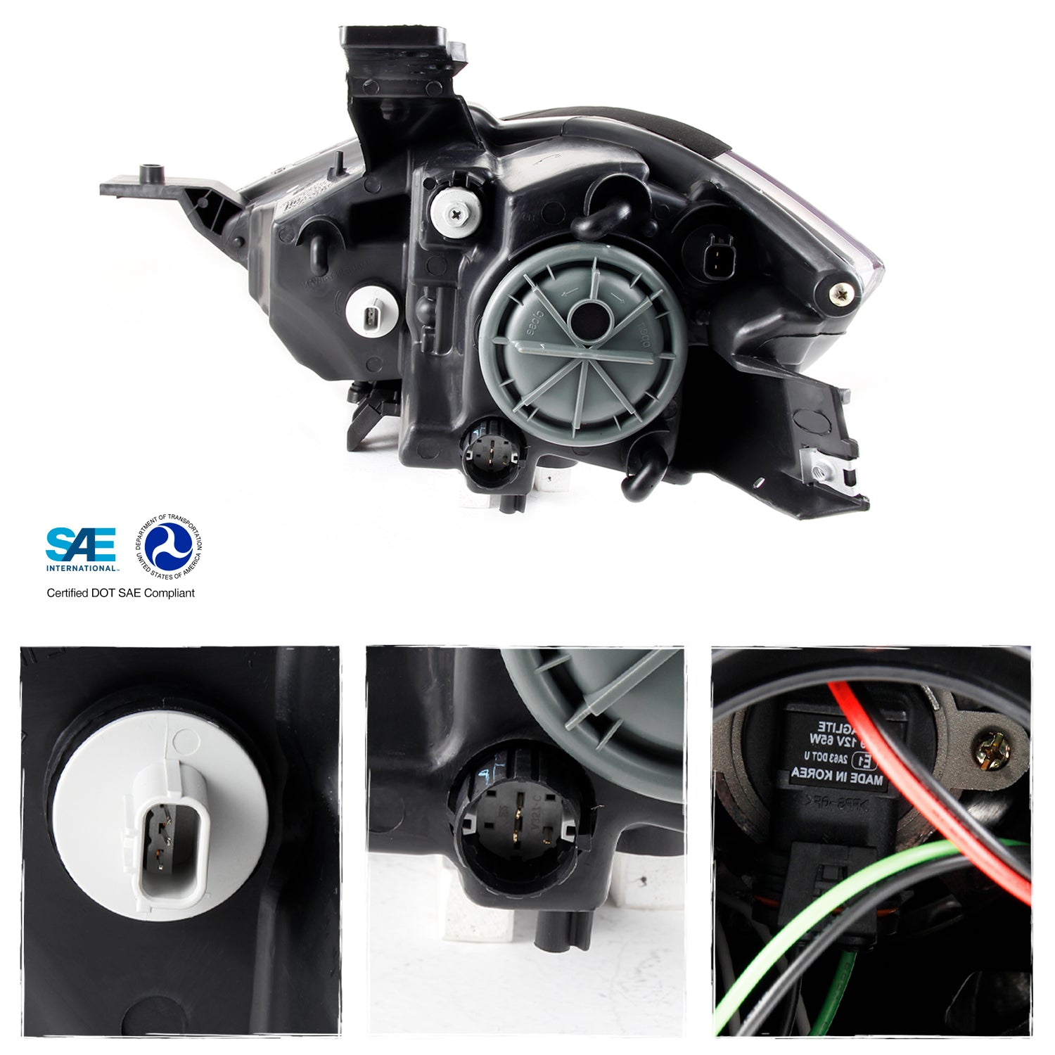 Fit 2013-2016 Dodge Dart Halogen Black Projector Headlight Driver Replacement