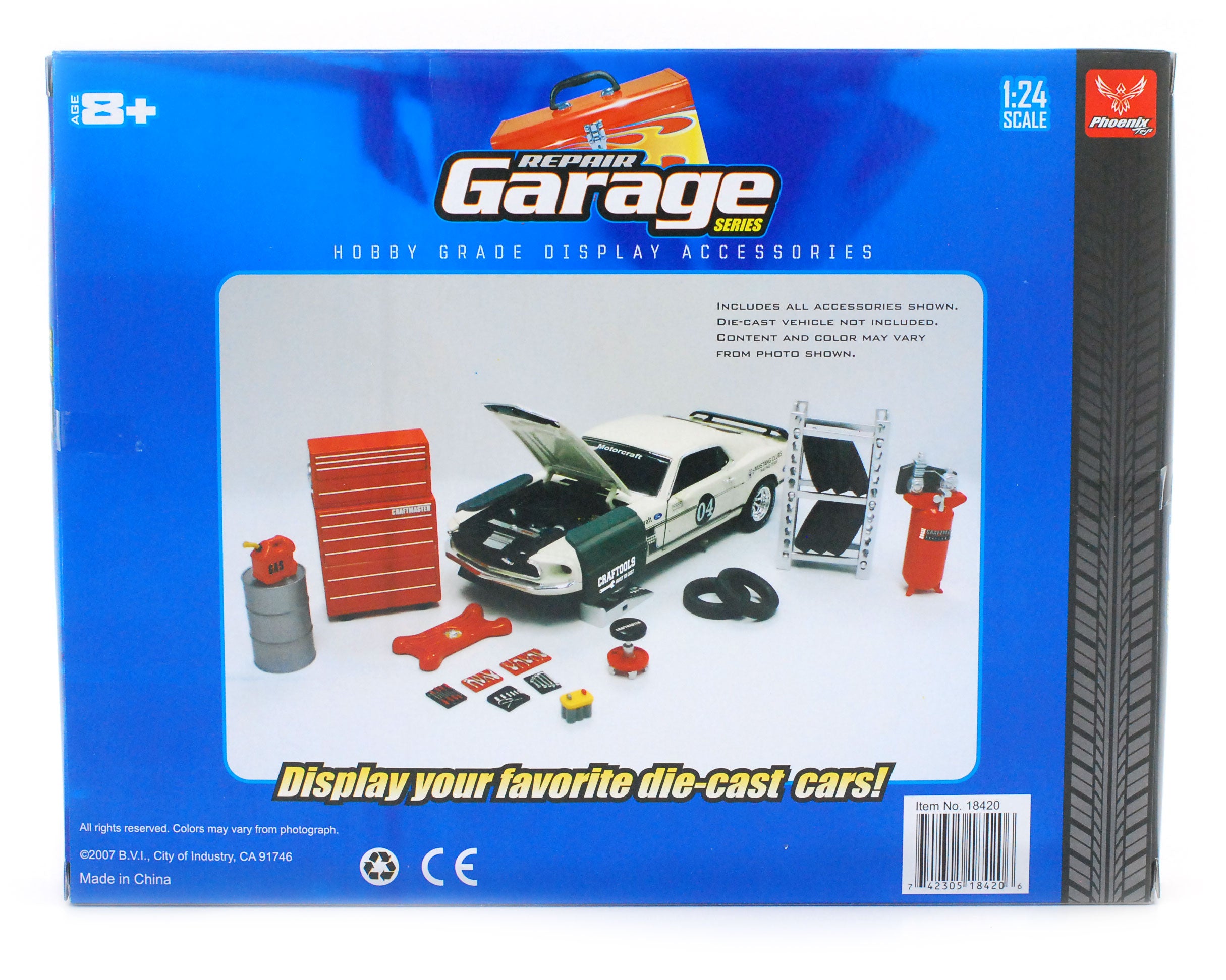 Phoenix Toys 18420 Garage Accessories Set for 1-24 Scale Diecast Models