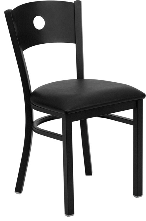 Hercules Series Black Circle Back Metal Dining Chair   Transitional   Dining Chairs   by Pot Racks Plus  Houzz