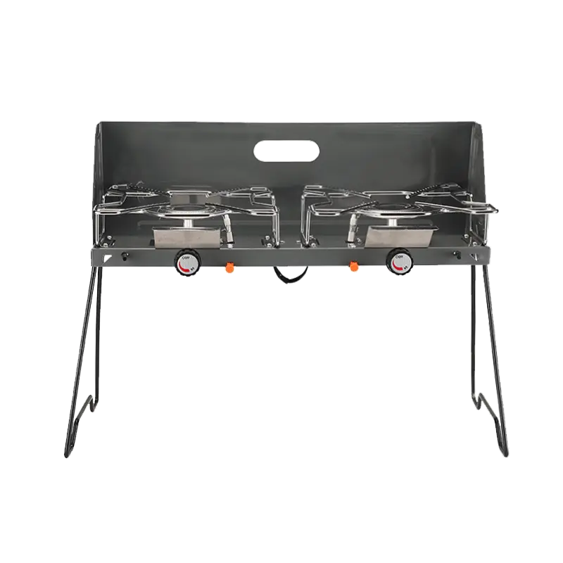 Outdoor Camping New  Double Head Gas Stove  Picnic Kitchen Barbecue