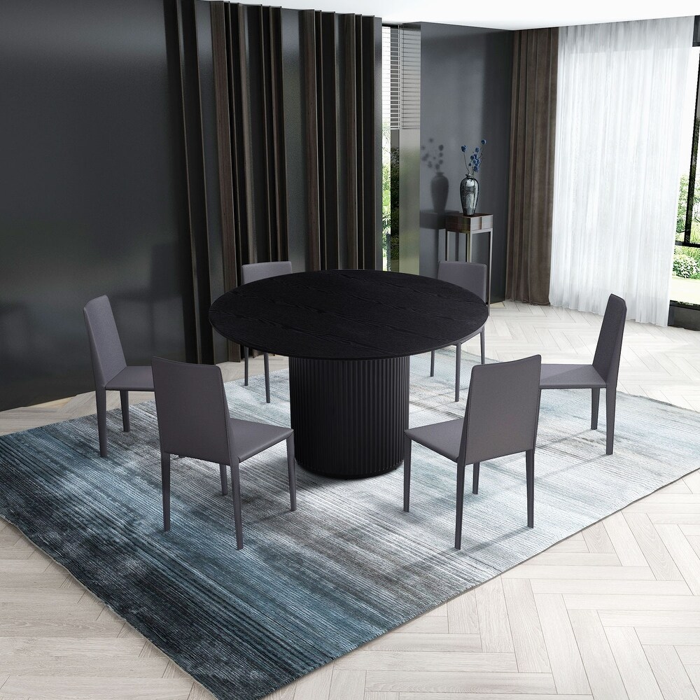 Round Dining Table  MDF handcraft Pedestal Dining Room Table