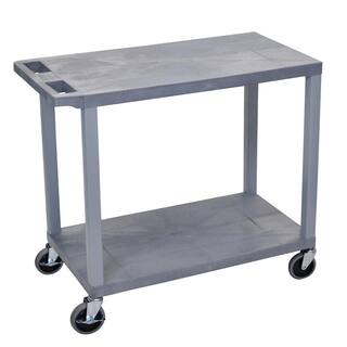 Luxor EC 32 in. 2-Shelf Utility Cart in Gray EC22-G