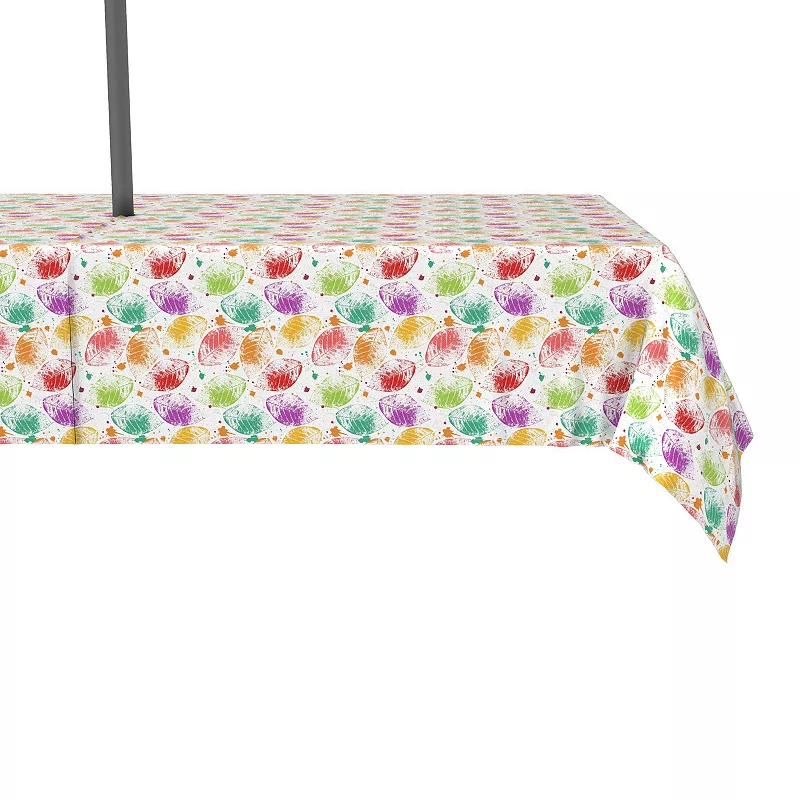 Water Repellent， Outdoor， 100% Polyester， 60x104， Bold Autumn Leaves and Paint Splatter