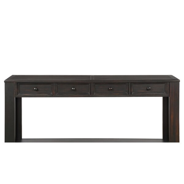 Console Sofa Table with Storage Drawers and Bottom Shelf for Entryway