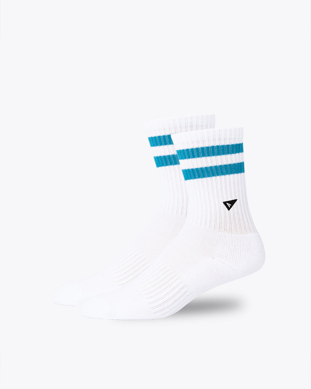 Crew Sock Short  - Retro Stripe/Salvia Blue