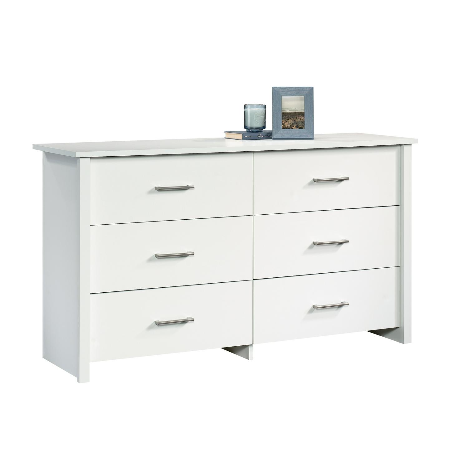 Mainstays Hillside 6-Drawer Dresser， Soft White Finish