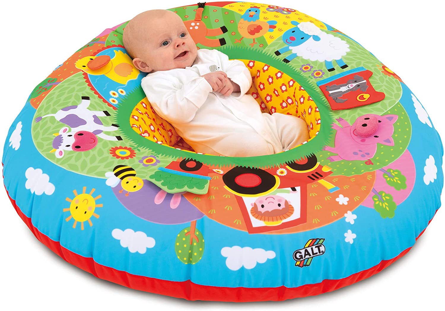 Galt Toys， Playnest - Farm， Baby Activity Center and Floor Seat， Multi color