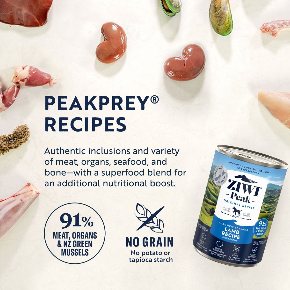 Ziwi Peak Lamb Recipe Canned Dog Food