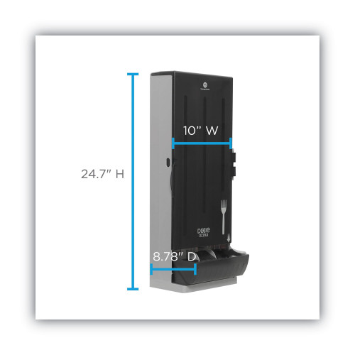 Dixie SmartStock Mediumweight Polystyrene Dispenser， Forks， 10 x 8.78 x 24.75， Smoke (SSFD120)