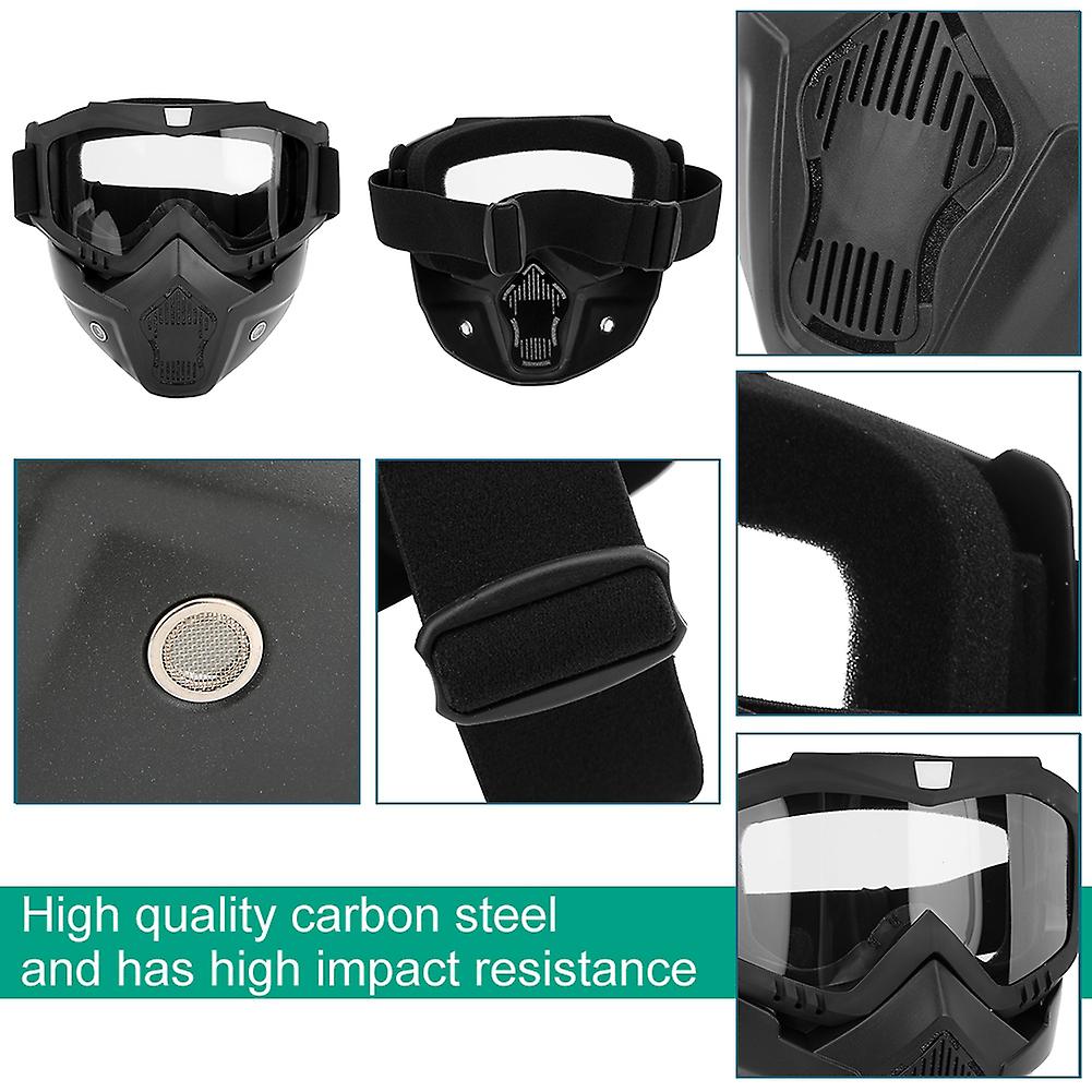 Anti Fog Safety Mask Full Face Mask Shock Resistance Protective Eye(black And Transparent