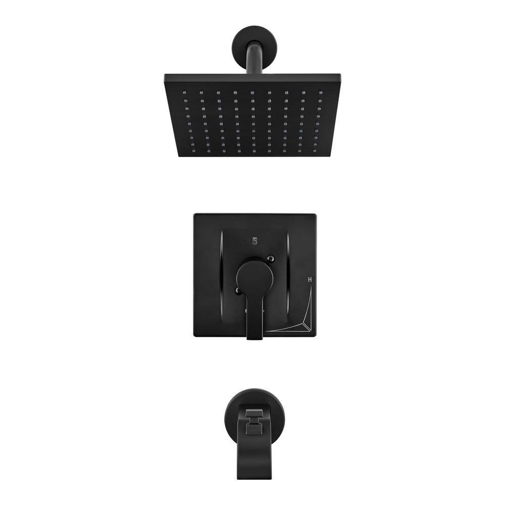 Glacier Bay Modern Single-Handle 1-Spray Tub and Shower Faucet in Matte Black (Valve Included) HD873X-6210H