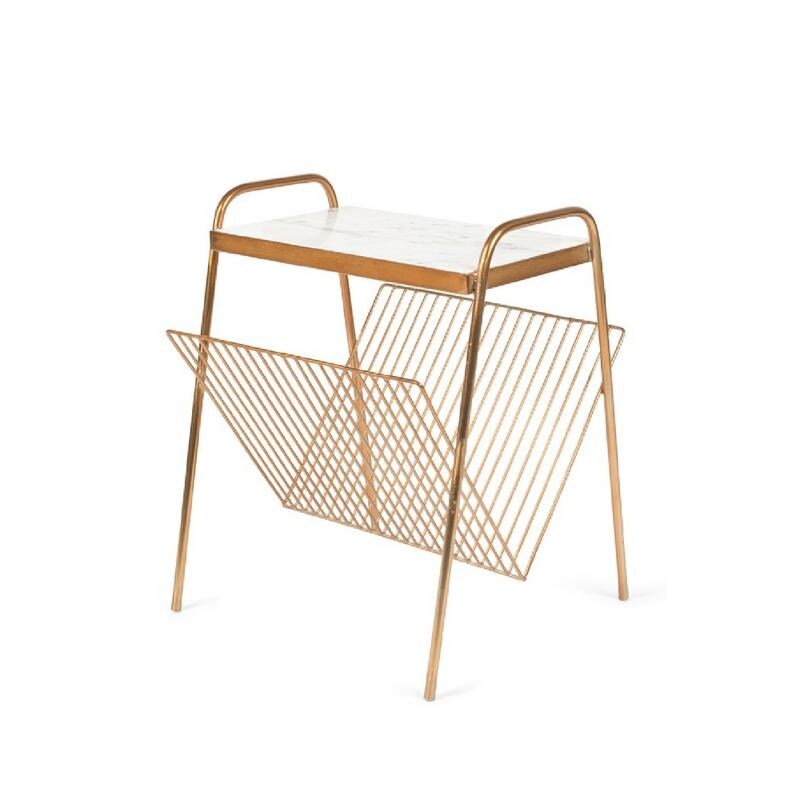 Bold Monkey Keep It Tidy Marble Magazine Holder Side Table