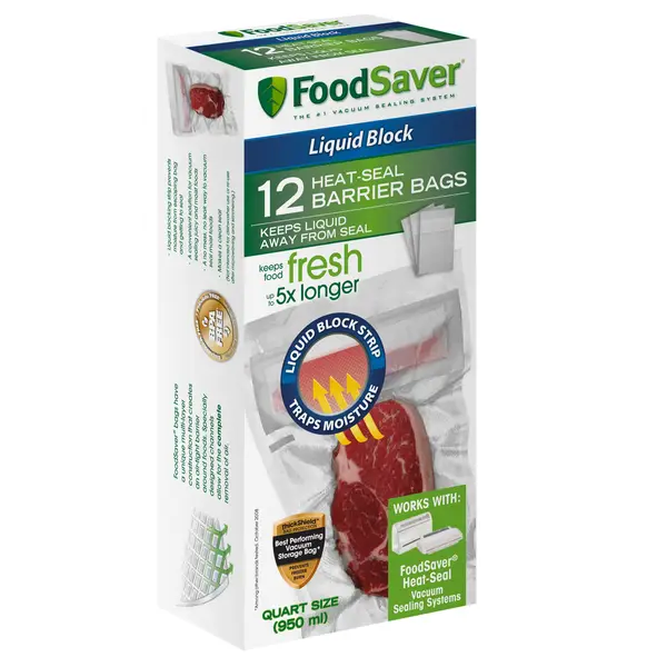 FoodSaver 12 Count 1 QT Liquid Block Vacuum-Seal Bags