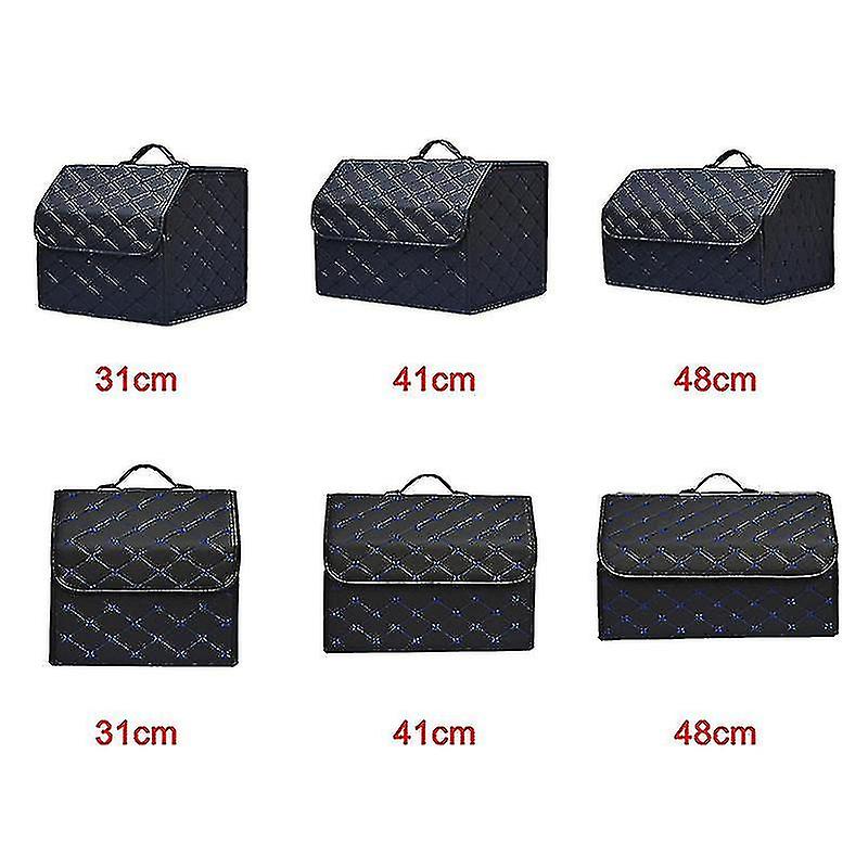 Car Storage Bag Pu Leather Trunk Organizer Box Bags Folding Car Trunk Stowing