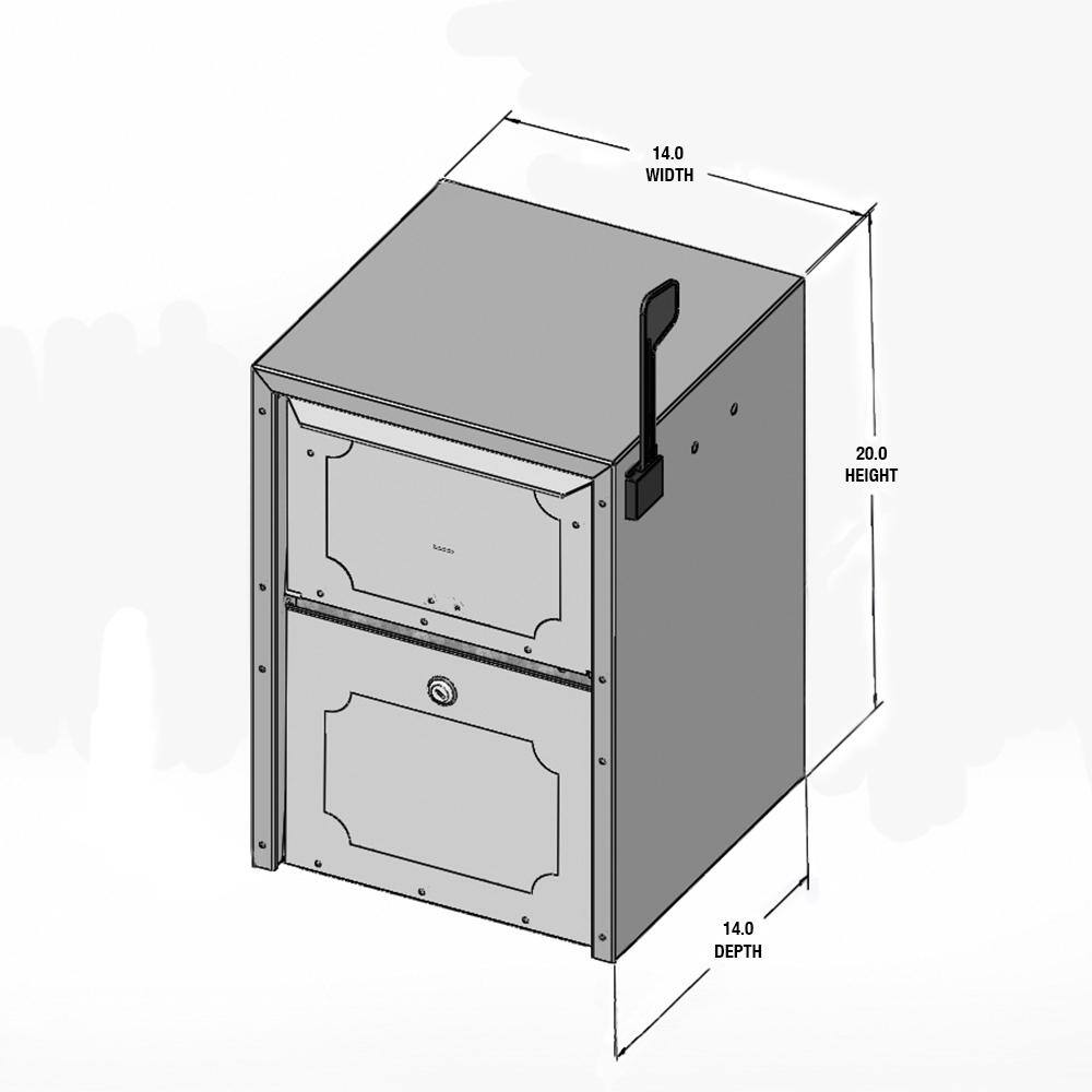 dVault Weekend Away Vault Gray PostColumn Mount Secure Mailbox DVJR0060-2