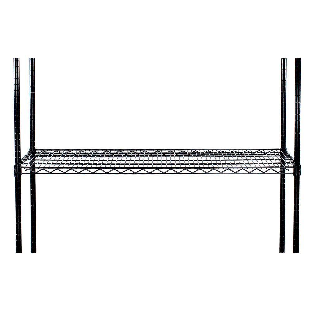 TRINITY 48 in. W x 24 in. D Individual NSF Black 1-Tier Steel Wire Shelf PBK-03-007-4824