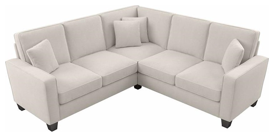 Stockton 87W L Shaped Sectional Couch in Chocolate Brown Microsuede   Sectional Sofas   by Homesquare  Houzz