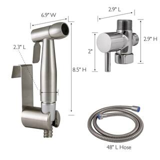 Design House Modern Single-Function Dual-Mount Handheld Non-Electric Bidet Sprayer in Stainless Steel 588913-SS