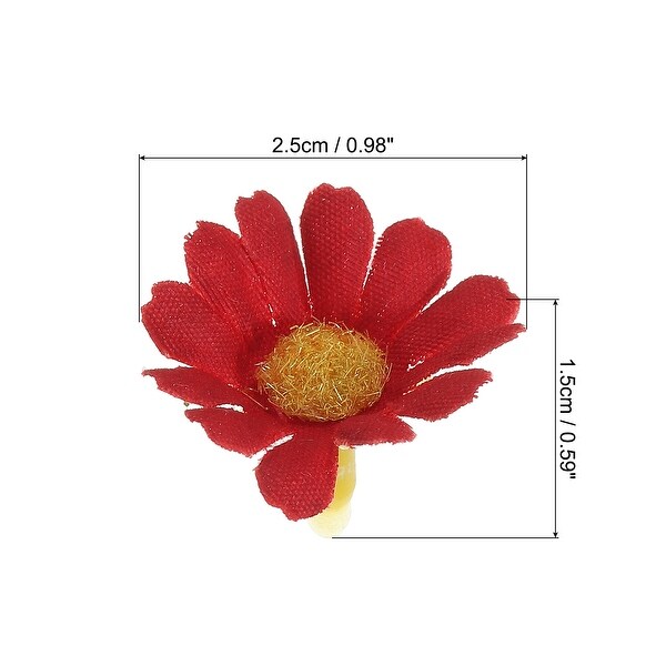 50Pcs 0.98 Artificial Silk Sunflower Flower Heads Fake Flowers DIY