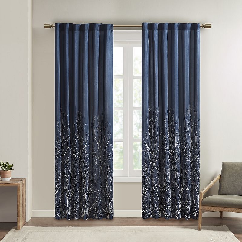 Madison Park 1-Panel Eliza Light Filtering Embroidered Window Curtain