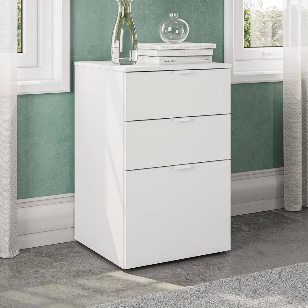 Berkeley 3-Drawer White File Cabinet 28.27 in. H x 18.11 in. W x 17.7 in. D EU057-BR-CMHD