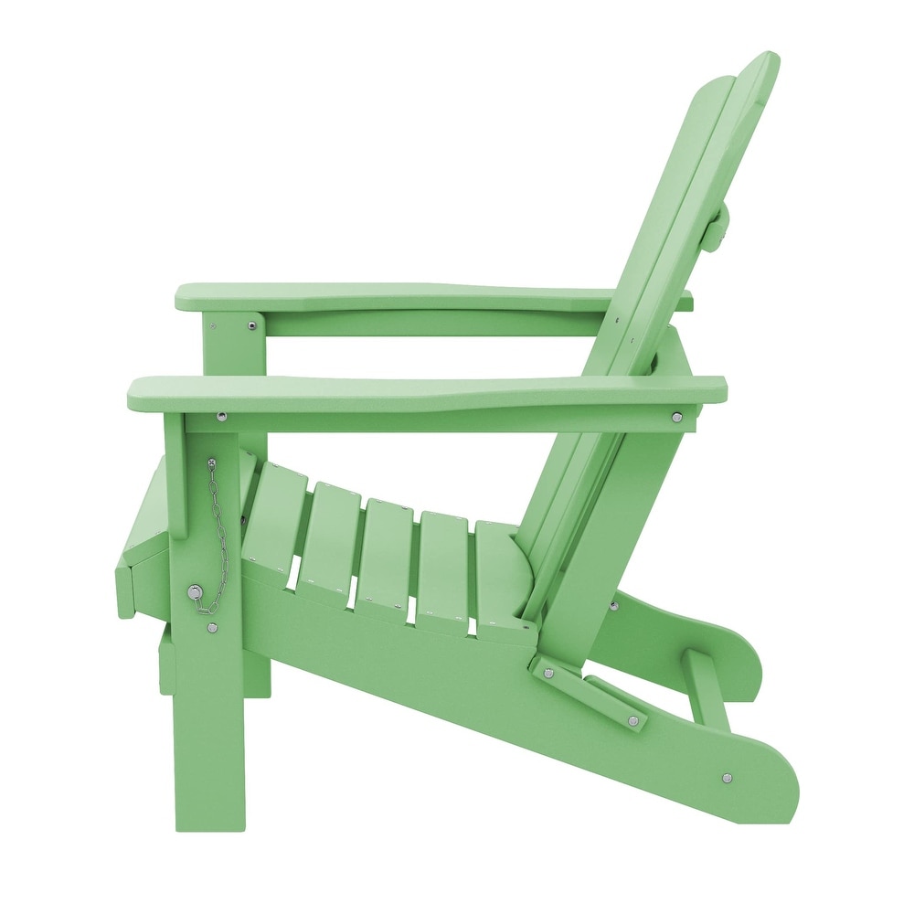 Plastic Folding Outdoor Patio Adirondack Chair With Slat Seat