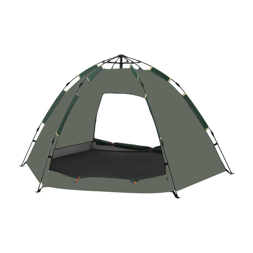 Kahomvis 4-Person Waterproof Polyester Camping Dome Tent Portable Backpack Tent in Antique Black QDF-LKW2-551