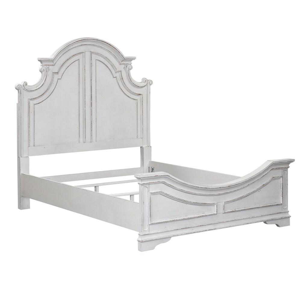 Magnolia Manor Antique White King Panel Bed