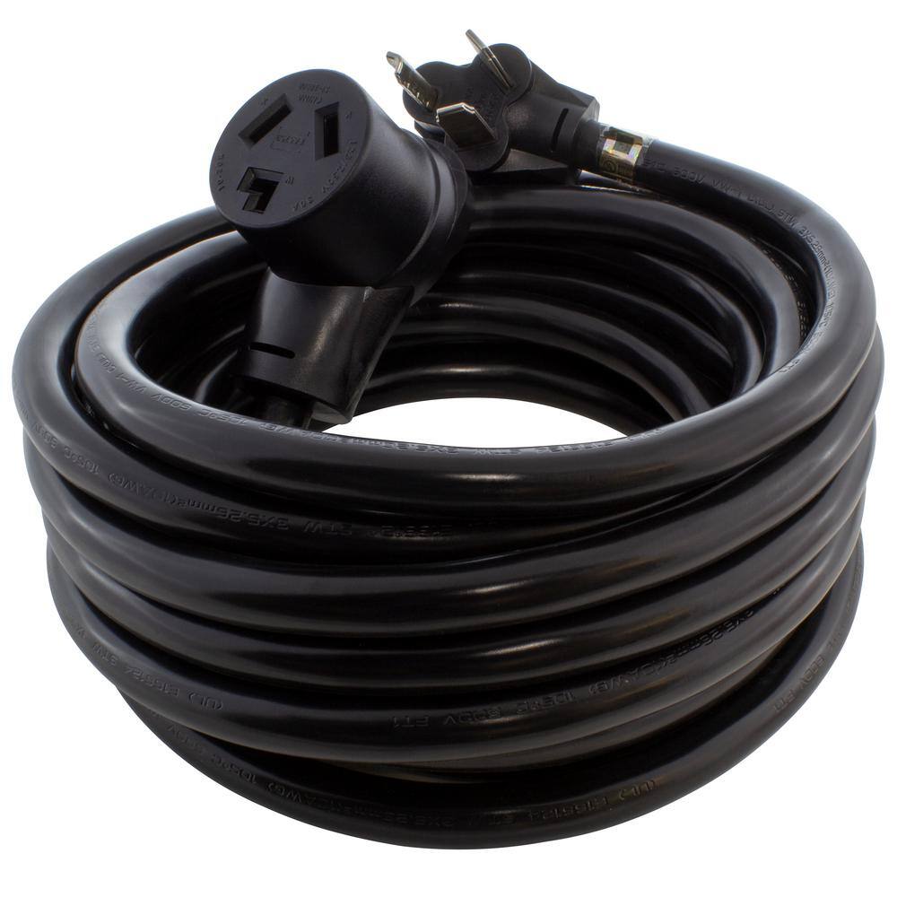 AC WORKS 25 ft. STW 103 30 Amp 3-Prong Dryer Heavy Duty Thick Extension Cord 1030PR-025