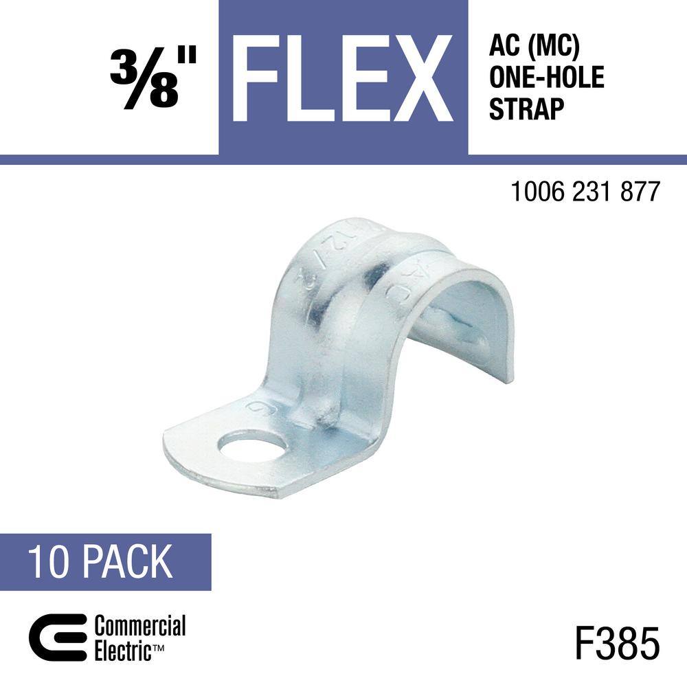 Commercial Electric 38 in. Flexible Metal Conduit (FMC) ACMC 1-Hole Strap (10-Pack) FFS1S-38-10