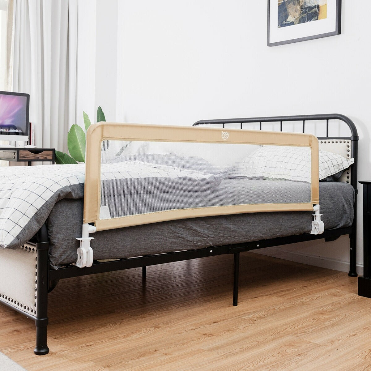 Bed Rails for Toddlers, 59'' Extra Long, Swing Down Bed Guard