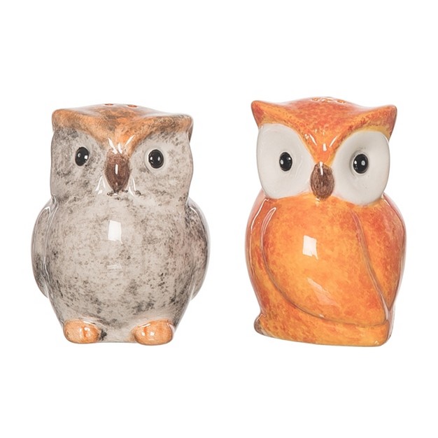 Transpac Dolomite 3 25 In Multicolor Harvest Sweet Owl Salt And Pepper Shakers Set Of 2