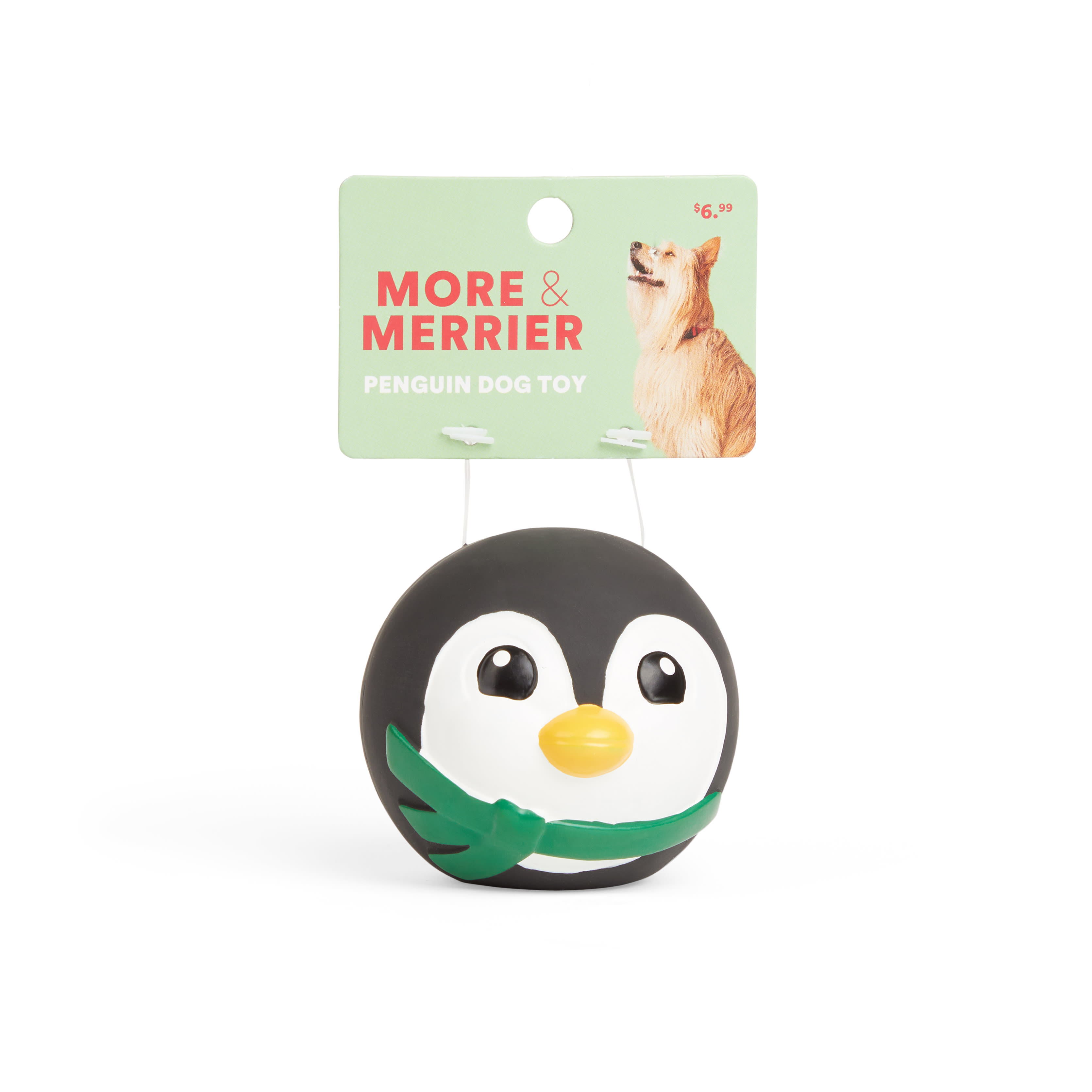 More and Merrier Latex Penguin Ball Dog Toy， Medium