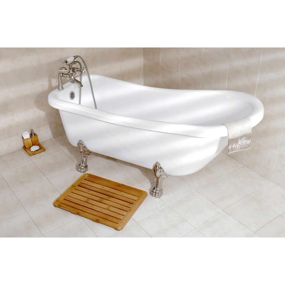 Slipper 69 inch Acrylic Clawfoot Tub with Faucet Combo