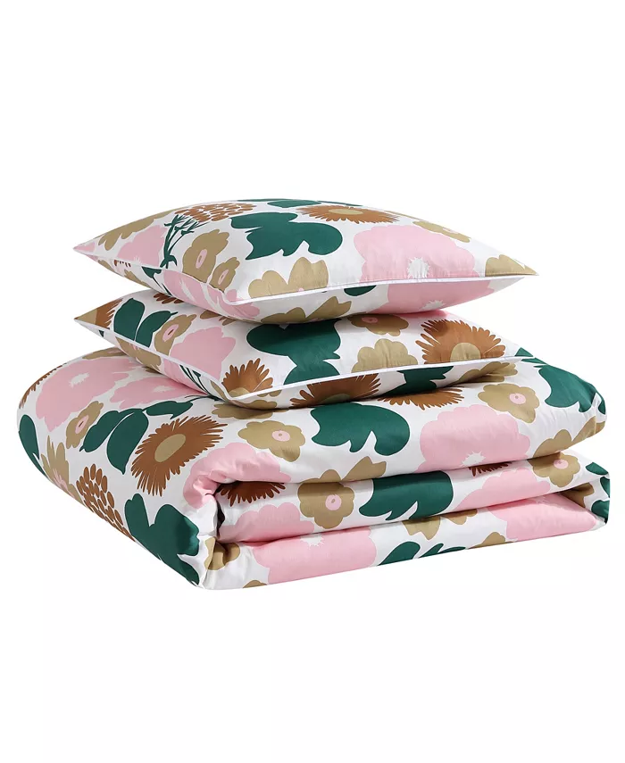 Marimekko Pieni Kukkatori Cotton 3 Piece Duvet Cover Set， Full Queen