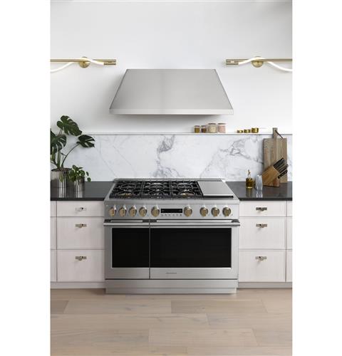 Monogram ZDP486NDTSS 48quot DualFuel Professional Range with 6 Burners a