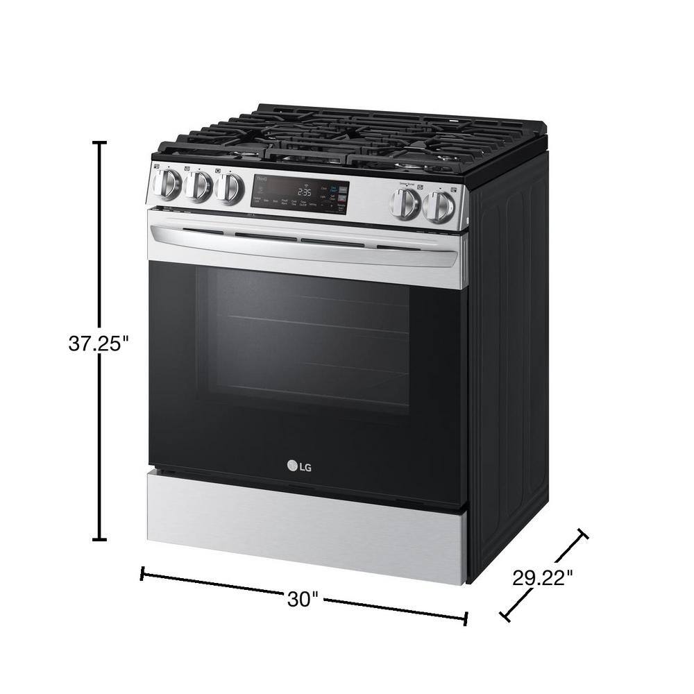 LG 30 in. Slide-In Gas Range with 5-Elements in Stainless Steel LSGL5831F