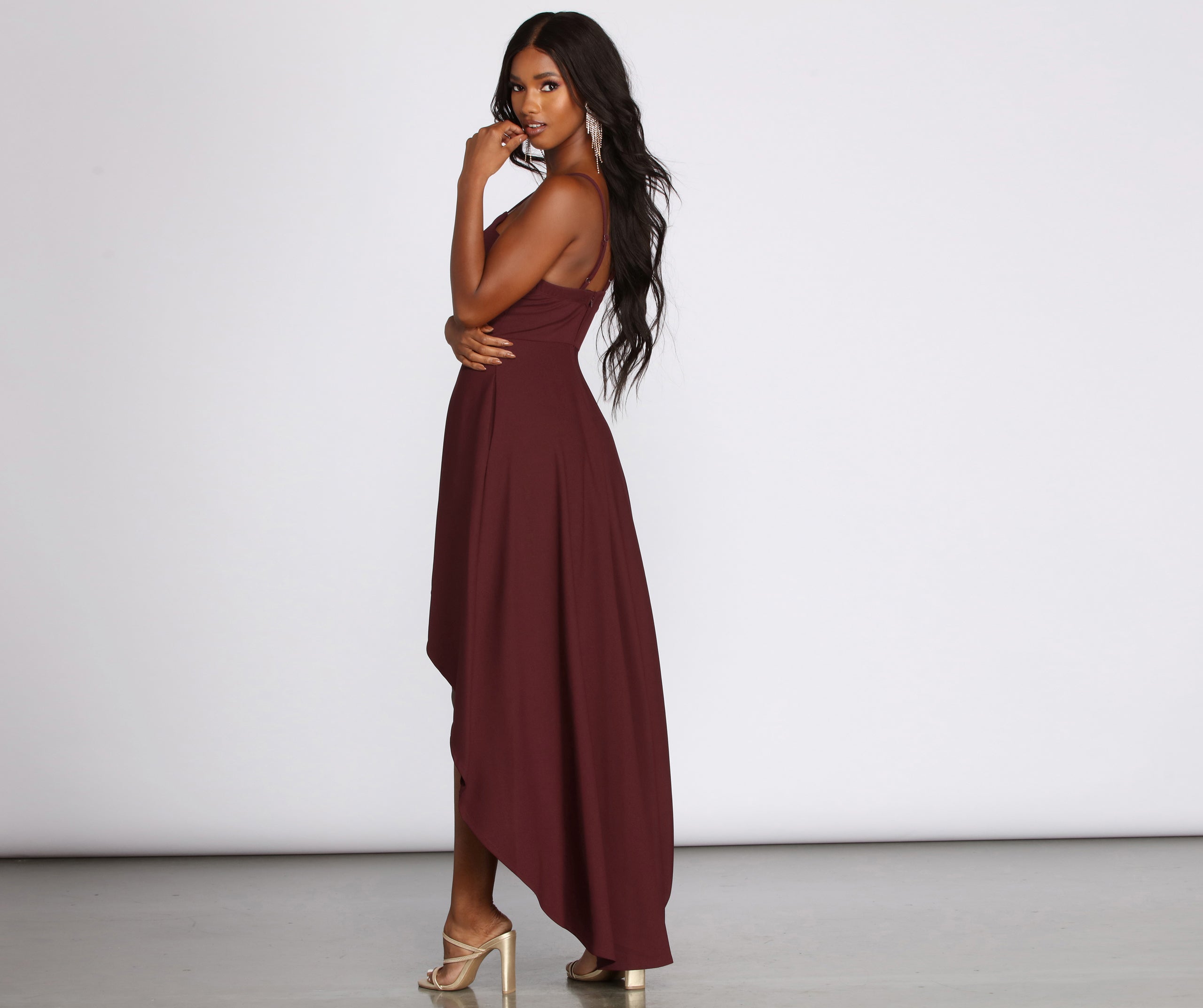 Zara Scallop V High Low Dress