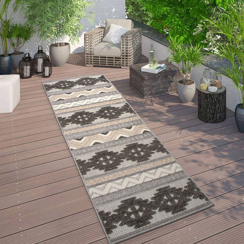 World Rug Gallery Contemporary Geometric Bohemian Indoor Outdoor Rug