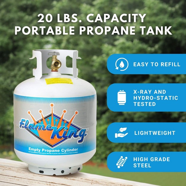 Flame King Portable Ready To Fill Empty Lp Propane Gas Cylinder Tank 20 Pound